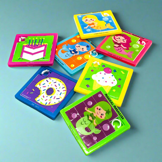 sliding kids block puzzle activity children uk cute gift gifts mermaid cake donut