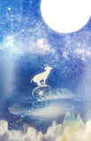 dream sky luminous night space glow in the dark postcard postcards deer moon stars whale spaceman galaxy uk cute kawaii stationery individual cards