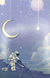 dream sky luminous night space glow in the dark postcard postcards deer moon stars whale spaceman galaxy uk cute kawaii stationery individual cards