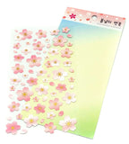 cherry blossom clear pretty sticker pack sheet floral flowers spring pink blossoms uk cute kawaii stationery 