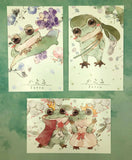 animal kawaii postcard trio pack of 3 postcards frog frogs