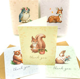uk thank you cards woodland animals cute kawaii card stationery store kawaii