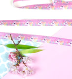 lilac pink unicorn elastic ribbon foe ribbons elastics unicorns kawaii cute craft supplies uk