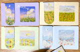 famous painting artistic pretty magnetic bookmark bookmarks fold over set moon sky flower flowers floral sunflower uk cute kawaii gift gifts stationey