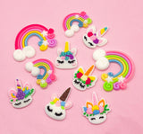 silicone unicorn unicorns rainbow rainbows fb flat back backs flatbacks uk cute kawaii craft supplies