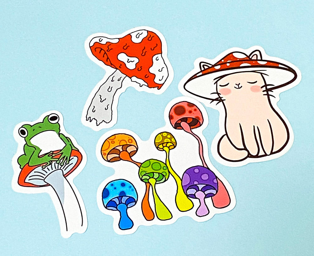 MUSHROOMS Laptop / Decorative Stickers Set
