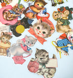 retro vintage 1950s kitsch kitten cat cats clear plastic sticker stickers pack of 20 40 uk stationery cute kawaii funny colourful bright spring  kittens