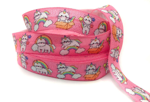 cat unicorn unicat caticorn pink elastic foe ribbon cute kawaii craft supplies 15mm elastics ribbons