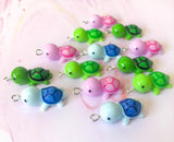 turtle turtles cute kawaii resin charm charms uk pink blue green animal terapin terrapin jewellery supplies craft crafting crafts pendant