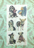translucent washi paper stickers puppy dog dogs cute kawaii stationery uk pack of 3 large sheets planner vintage puppies