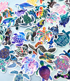 turtle turtles laptop sticker stickers set of 5 mixed different blue green pink purple patterned cute kawaii stationery gift gifts uk