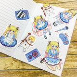 alice in wonderland cute kawaii clear plastic sticker stickers flake flakes uk stationery cheshire cat rabbit space sweets galaxy mad hatter mushroom clock drink me eat cake tea potion bunny rabbit