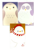 mini kawaii lomo cards small postcards animals owls birds winter christmas
