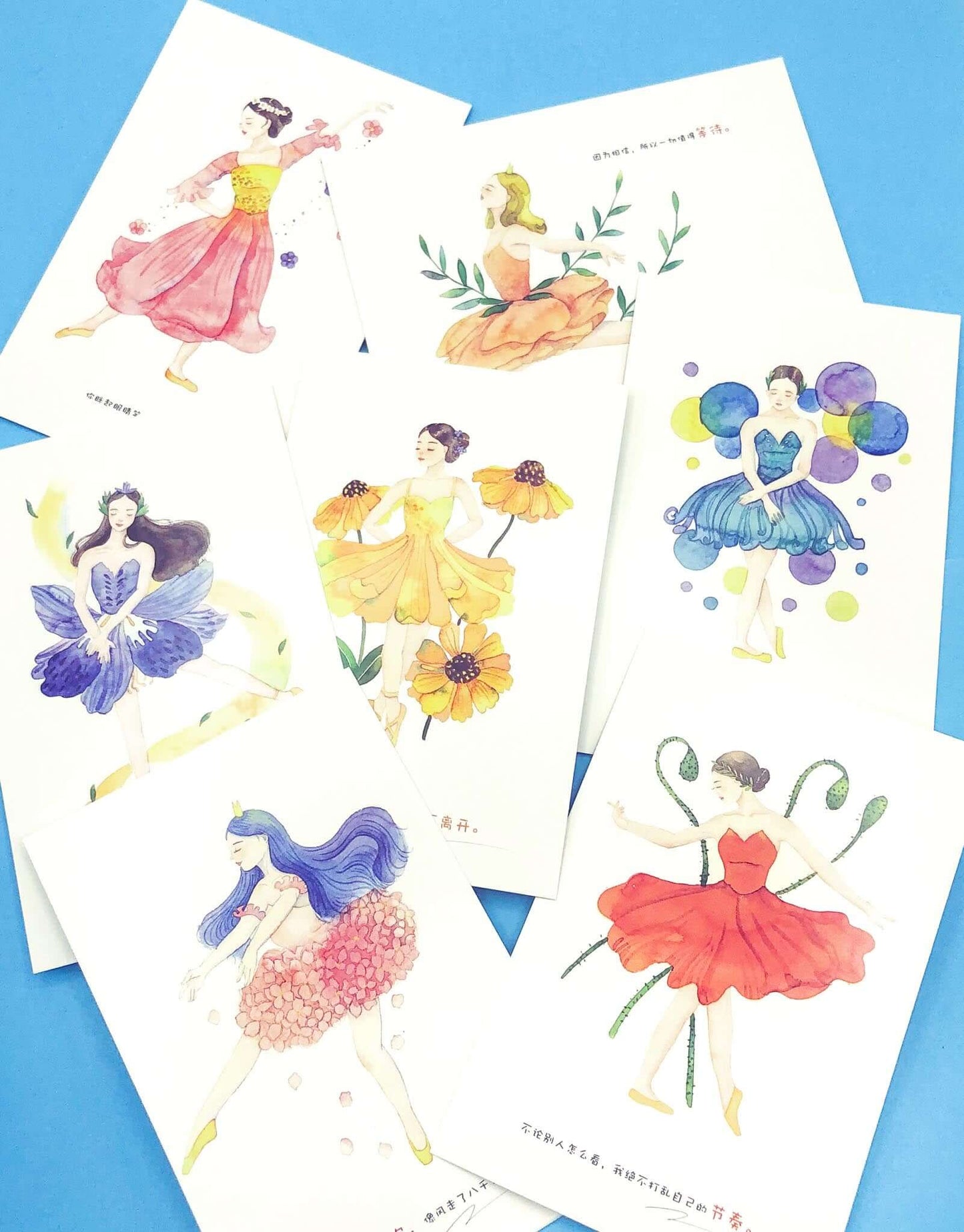 flower fairy postcard post card set bundle pretty fairies cards uk cute kawaii stationery bundles flowers