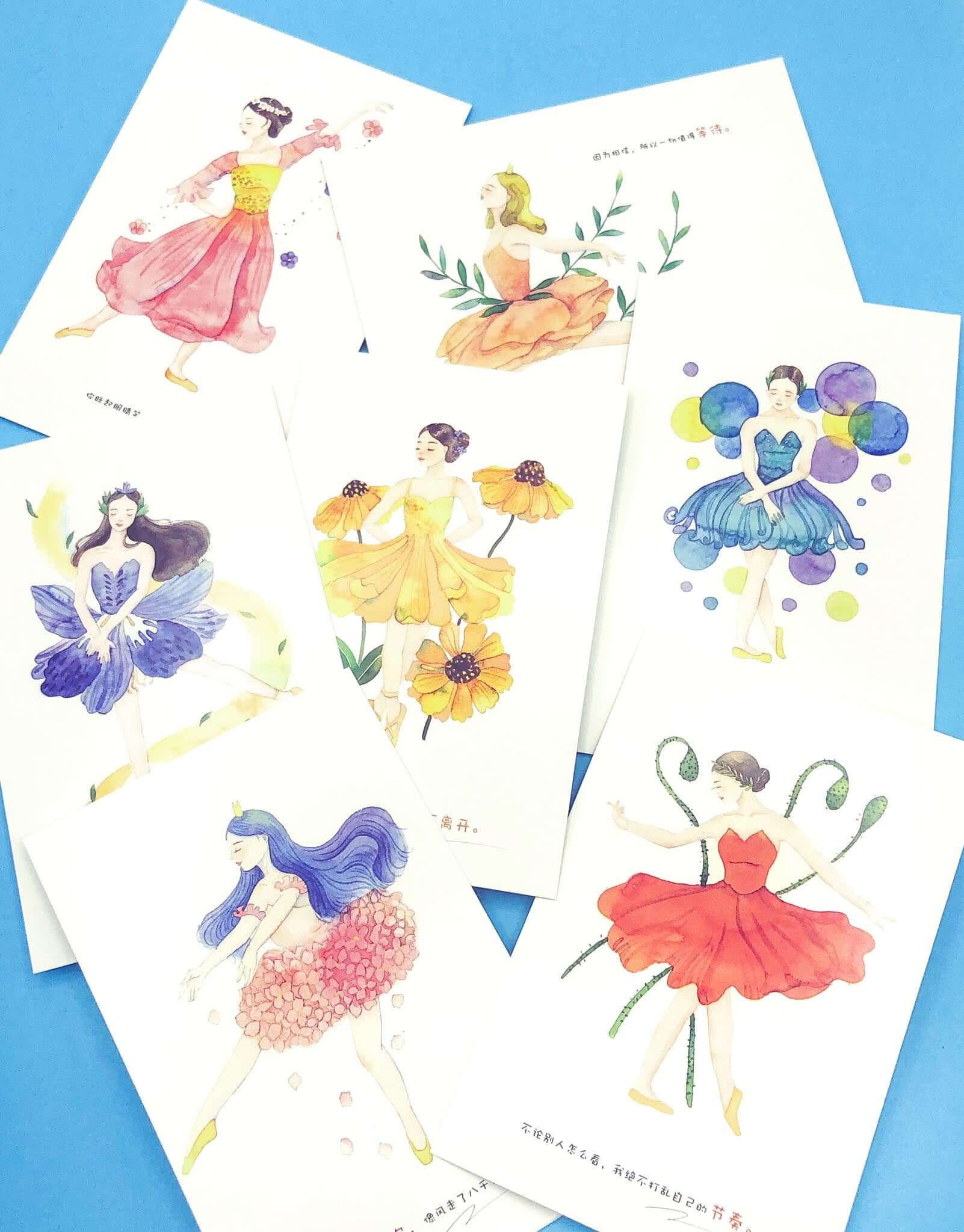 flower fairy postcard post card set bundle pretty fairies cards uk cute kawaii stationery bundles flowers