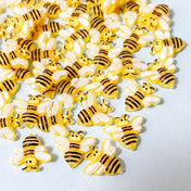 mini tiny little bee bees acrylic flatback flat back fb fbs embellishments cute kawaii yellow 10mm craft supplies small bumblebee honey