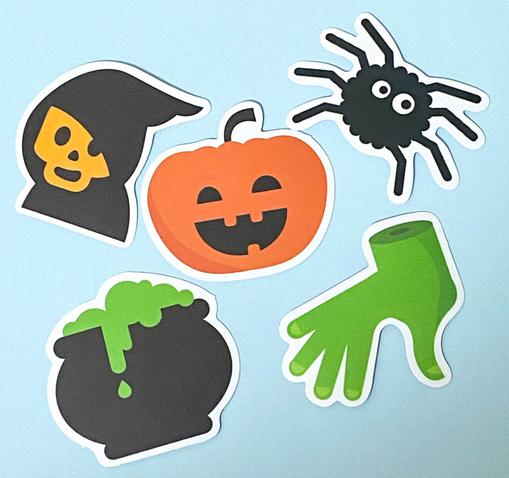 halloween spooky cute kawaii laptop sticker stickers pack packs ghost pumpkin bat bats potion cat cats haunted skull sweets candy cauldron witch dogs sausage beagle uk stationery scroll bone hand star