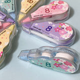 correction tape roller mistakes eraser white tippex cherry blossom floral flowers spring uk cute kawaii stationery yellow mint green purple lilac pink 8m