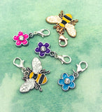 cute kawaii planner charm charms clip clips bee bees flower flowers gold silver metal uk gift gifts planning accessory