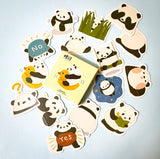 panda pandas cute mini sticker flake flakes box of 45 stickers kawaii uk stationery duck yes no black and white funny pretty glossy