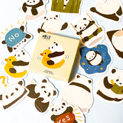 panda pandas cute mini sticker flake flakes box of 45 stickers kawaii uk stationery duck yes no black and white funny pretty glossy