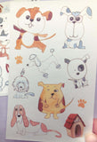 translucent washi paper dog dogs puppy puppies cute stickers sheets pack flat foil silver holo laser uk kawaii stationery set 4 sheet bones bone paw paws