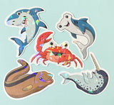 large holo holographic laser animal sticker stickers cute kawaii pack uk stationery laptop ocean creatures big shiny elephant panda pets shark whale fish insects bee lion tiger frog bird