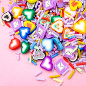 polymer clay sprinkle sprinkles pack love letter envelope heart hearts valentine valentines day cute kawaii craft supplies hundreds and thousands bundle mix 50