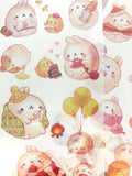 kawaii molang bunny rabbit bunnies rabbits cute washi sticker stickers sheet pack large uk stationery translucent peel off planner set of 3