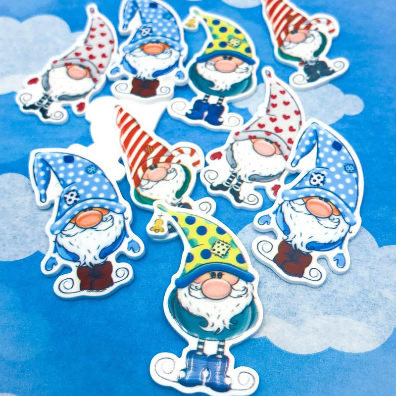 gonk gonks acrylic flatback flat back resin resin fb fbs planar craft supplies uk cute kawaii gnome blue pink red hearts yellow smiling hats candy cane christmas 