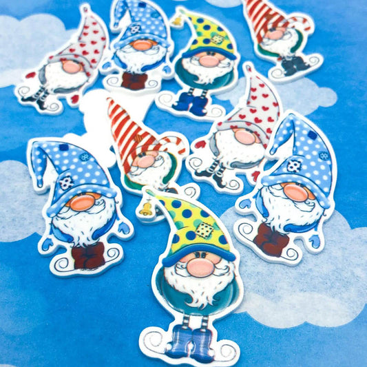 gonk gonks acrylic flatback flat back resin resin fb fbs planar craft supplies uk cute kawaii gnome blue pink red hearts yellow smiling hats candy cane christmas 