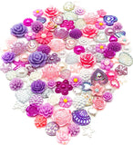 pink lilac silver and white sparkly pearl glitter fb fbs flatback flat backs bundle uk kawaii cute craft supplies