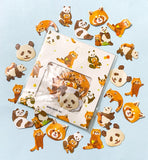 panda pandas red sticker flakes stickers uk cute kawaii small mini pack 70 brown black white animals animal cuddly glossy fun