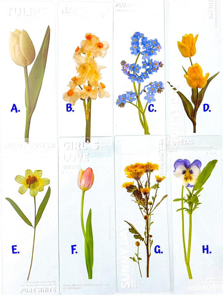 SPRING FLORAL Beautiful Plastic Transparent Bookmark