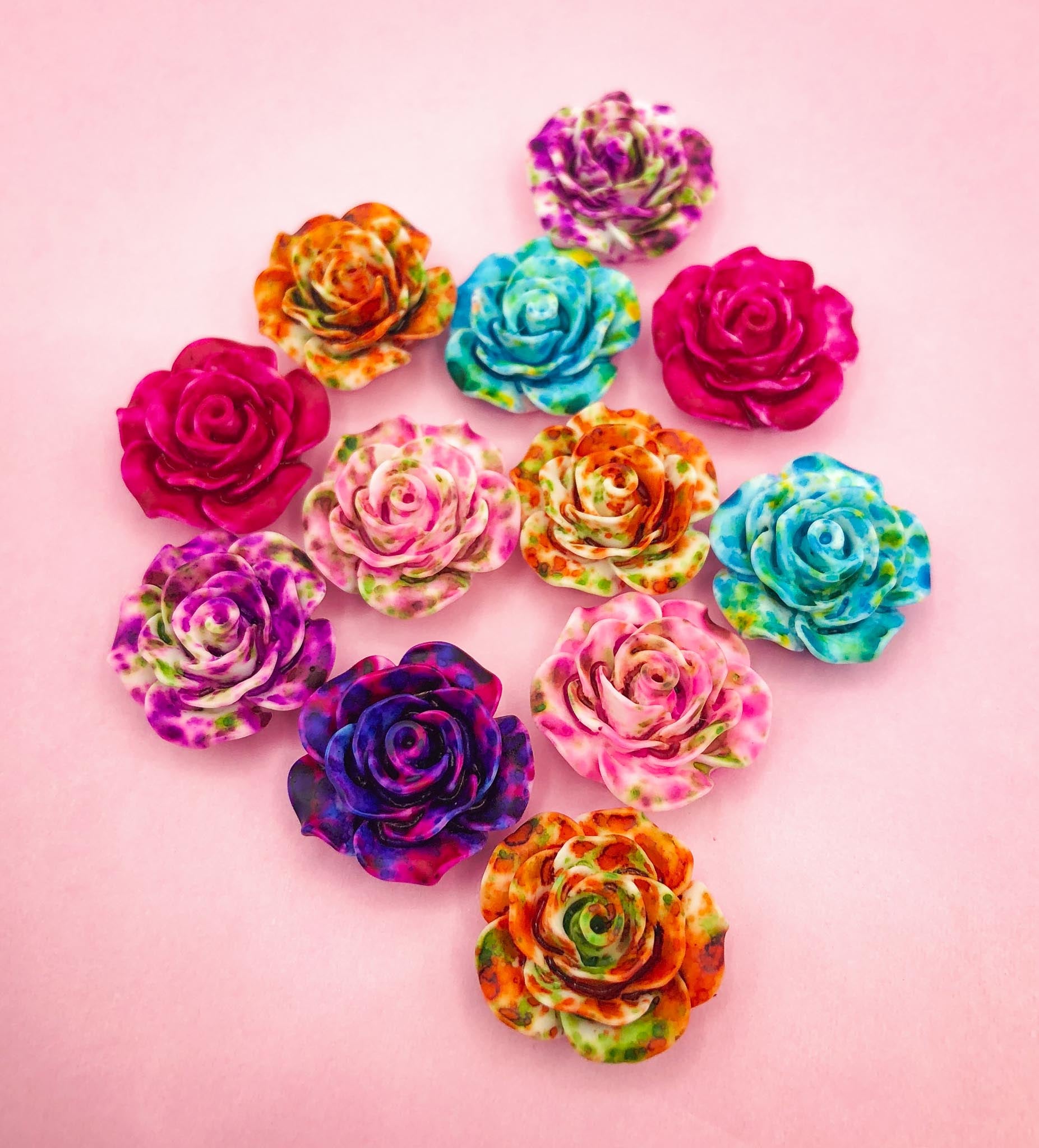 20mm large big resin rose flower flowers fb flatback flat backs resins roses huge embellishment uk cute kawaii craft supplies ombre big resins