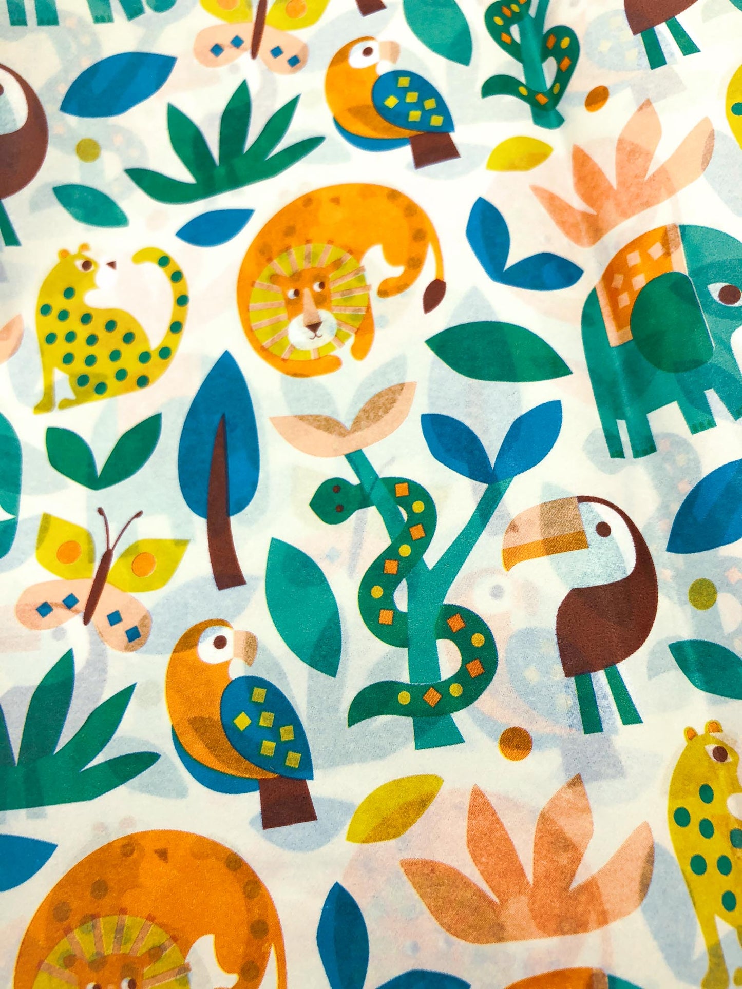 tropical jungle animals animal and plants rex london wild wonders tissue paper pack of 10 large sheets uk cute kawaii packaging paper wrapping wrap elephant toucan green orange