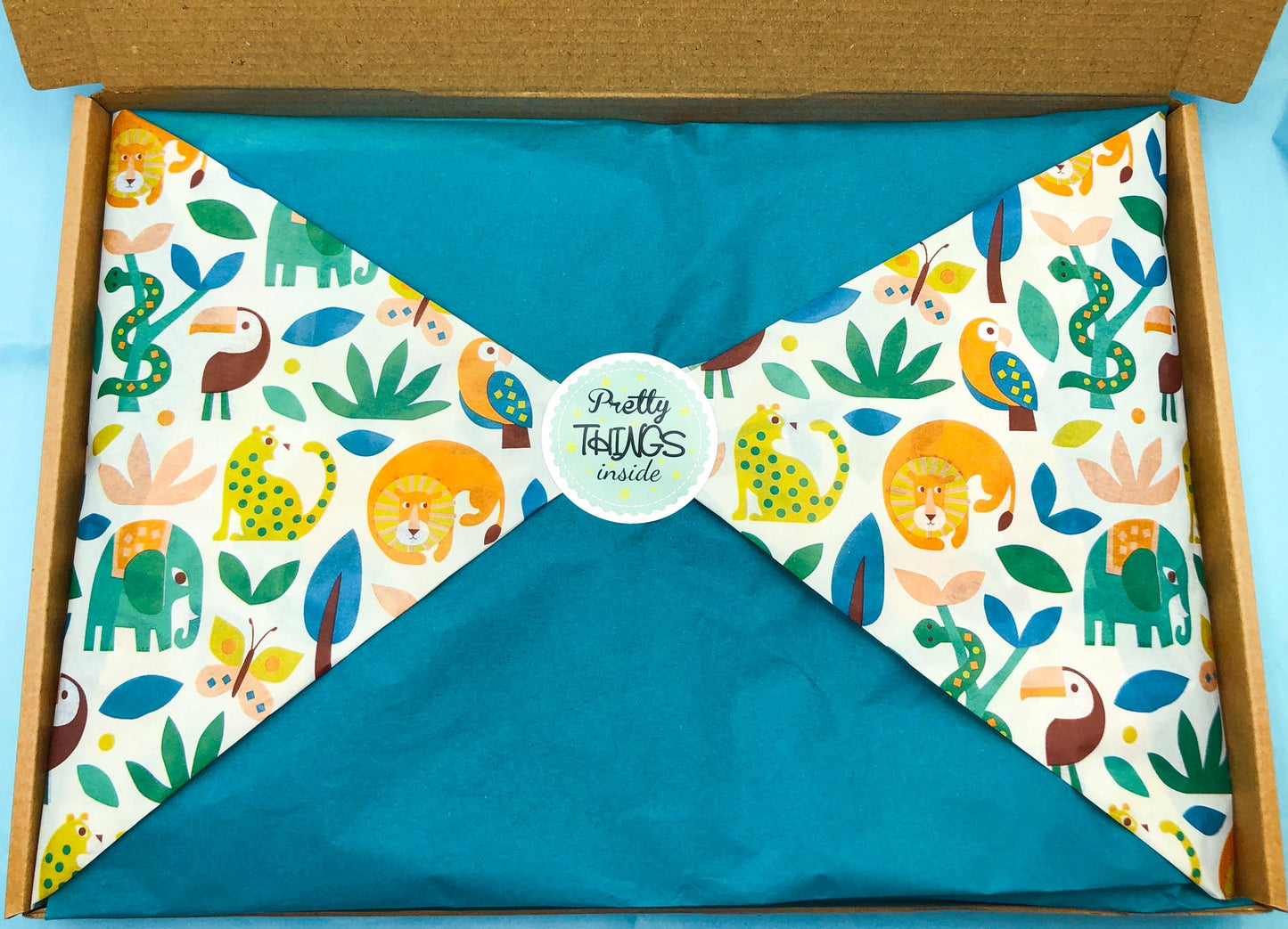 tropical jungle animals animal and plants rex london wild wonders tissue paper pack of 10 large sheets uk cute kawaii packaging paper wrapping wrap elephant toucan green orange