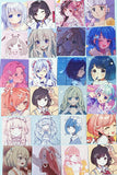 kawaii girl girls dolls anime square sticker stickers flake flakes pack mini box of 46 pretty cute doll dolls faces uk stationery pack pink lilac blue sweet