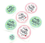 pretty things inside large larger 50mm round stickers packaging seals pink turquoise blue uk packing supplies stationery sticker