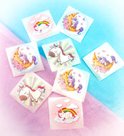 cute unicorn round sticker stickers 8 packing packaging stationery kawaii uk moon rainbow pink sleepy unicorns
