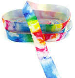 rainbow ombre tie dye dyed elastic ribbon ribbons fold over elastics uk cute colourful craft supplies kawaii foe