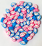 polymer clay happy cloud clouds bead beads handmade pink blue uk cute craft supplies pretty fun smiling face faces kawaii fimo hand made