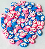 polymer clay happy cloud clouds bead beads handmade pink blue uk cute craft supplies pretty fun smiling face faces kawaii fimo hand made