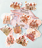 large magical fairytale castle palace sticker stickers flake flakes glossy big pack 20 10 uk cute kawaii stationery girls princess fairy tale