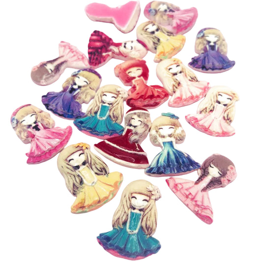 kawaii cute girl girls resin flat back flatback flat back fb fbs embellishments resins cute uk craft supplies pretty princesses pink blue yellow red