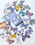 butterfly butterflies cute kawaii uk stationery sticker stickers flake flakes mini box of 46 blue lilac turquoise purple pretty planner supplies glossy