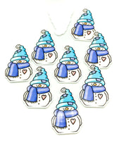 cute kawaii cosy snowman snow man men snowmen acrylic fb flatback flat back resin resins embellishment uk crafts craft supplies christmas festive blue turquoise lilac