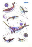 ocean magic universe galaxy magical sticker stickers matte die cut stationery uk cute kawaii blue purple pink whale cloud moon stars