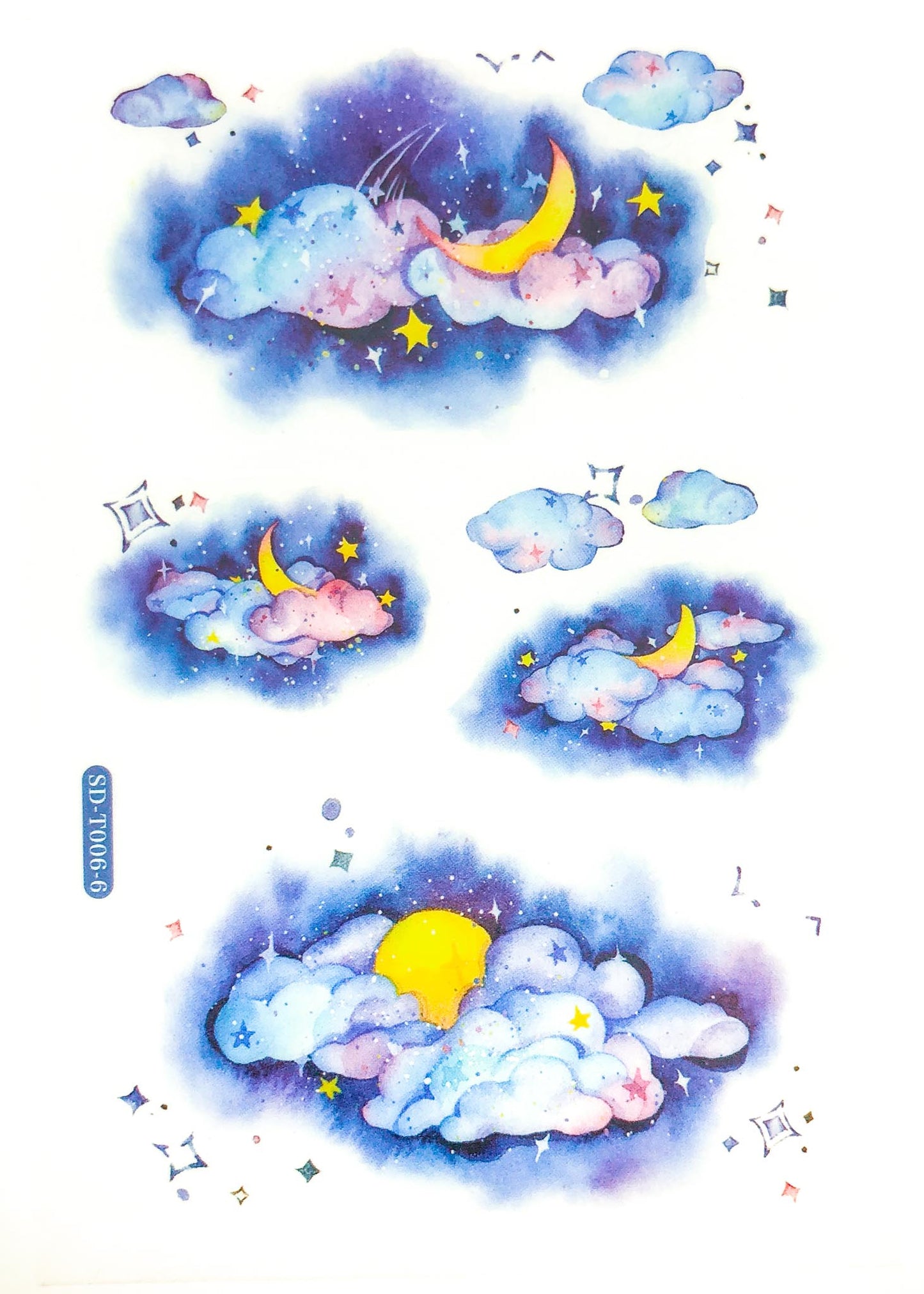 ocean magic universe galaxy magical sticker stickers matte die cut stationery uk cute kawaii blue purple pink whale cloud moon stars