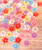 sparkly 9mm small flower flowers glittery little floral embellishments flatbacks acrylic decoden uk cute kawaii craft supplies colourful  centres